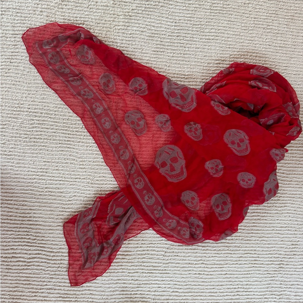 Auth Alexander McQueen silk sheer scarf